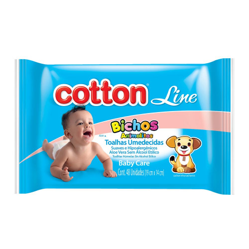 COTONETE COTTON LINE C/75XUN AZUL - PC COM 12 UN - Higiene Pessoal